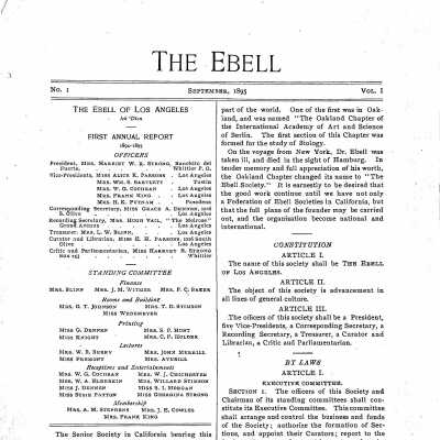 The Ebell 1895 Volume 1, Number 1, September