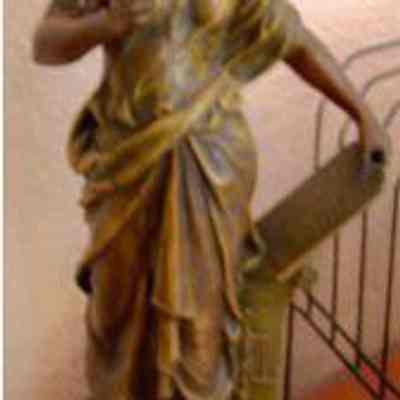 Sculpture of a woman entitled “Justice”