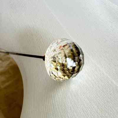 Hat Pin, Glass Crystal Globe on long pin