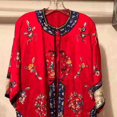 3/4 length Chinese embroidered jacket with matching pants and shoes