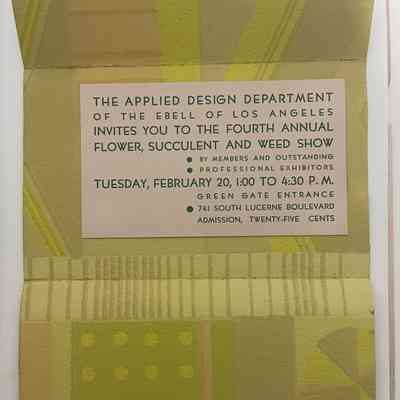 Invitation to the Fourth Annual Flower, Succulent and Weed Show, 1940