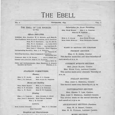 The Ebell 1895 Volume 1, Number 2, November