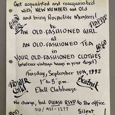 Events 1995 Membership Tea "An Old-Fashioned Girl"