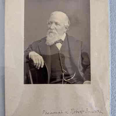 Robert Browning at the age of 70: mounted photograph presented to Mrs. Thomas B. Stowell by Prof. Corson [?]