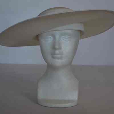 Wide brimmed hat with small crown and fitted band under the brim