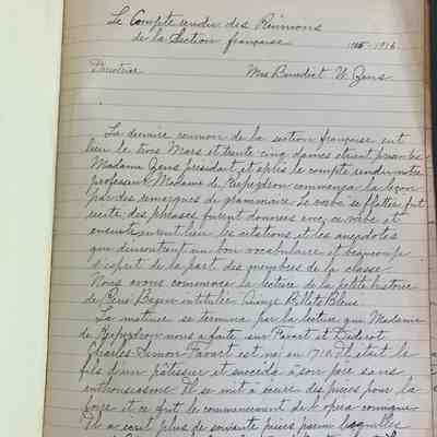 First page of 1916-1920 minute book