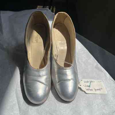 Silver Leather Pumps