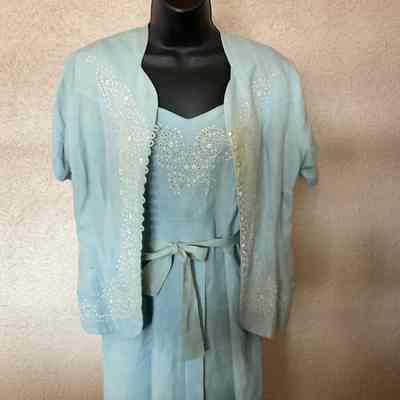 Embroidered linen sundress and matching jacket