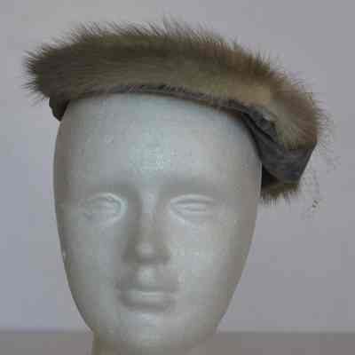 Fur open crown hat with netting