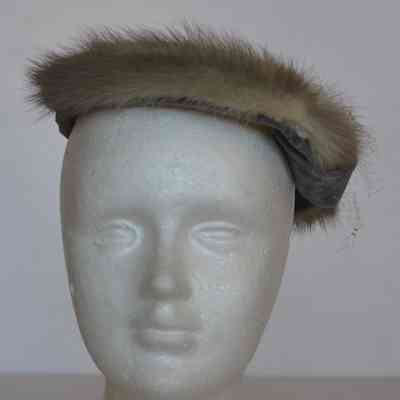 Fur open crown hat with netting