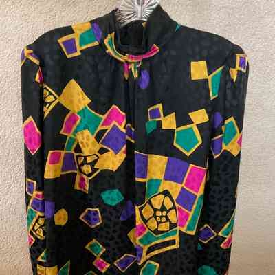 2 piece silk jacquard printed dress