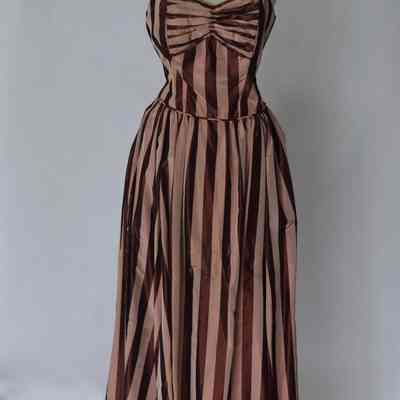 Sweetheart strapless striped taffeta ballgown with back bow