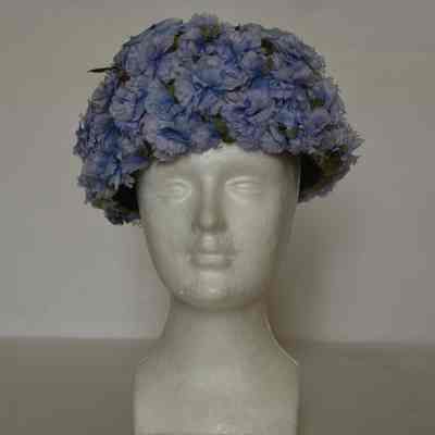 Bubble hat, union made mesh frame covered in flowers