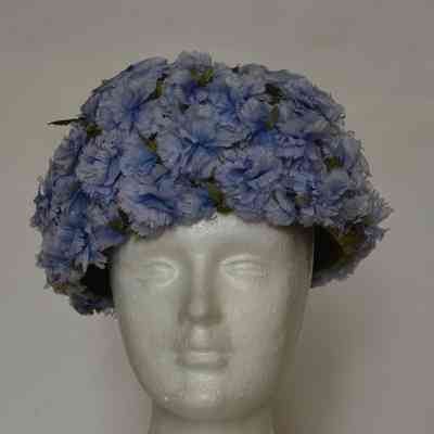 Bubble hat, union made mesh frame covered in flowers