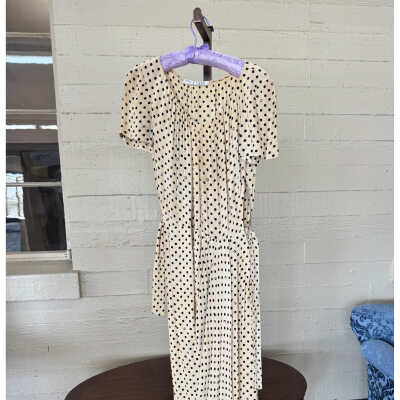 Crepe fitted dress with rhinestone embellishments, short sleeves, three quarter length and self tie
