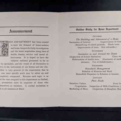 Home Department pamphlet (inside) 1904-1905