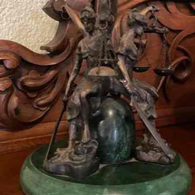 Pair of scales of justice small sculptures