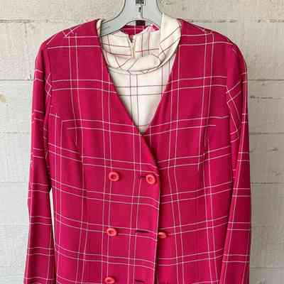 2 piece windowpane dress and jacket