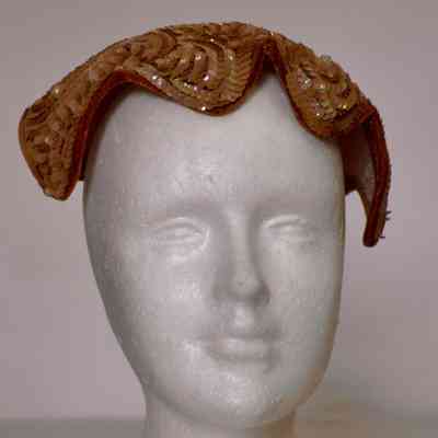 Sequined scalloped cocktail hat