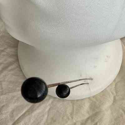 Hat Pins - Pair of Black Glass Balls