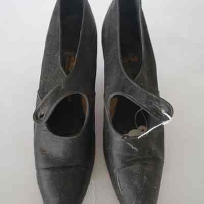 Black Satin Heeled Mary Jane