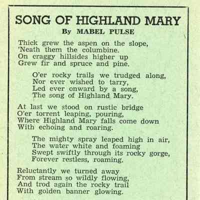 3. Card with Song of Highland Mary poem