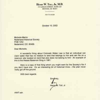 3. Letter from Henry W. Toll, Jr.