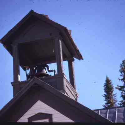 5. Belfrey on schoolhouse and PO, Ward, Colo.: Color slide stamped Oct. 1973