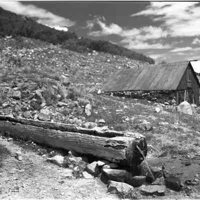 6. Caribou water trough: 4"x5" print and 4"x5" negative, #224 in Kemp Collection blue binder