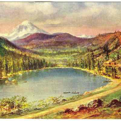 6. Lake Eldora, Colorado 677: "Fifty miles from Denver. Reached by two railroads." Likely hand-colored. Shows lake, boats, and structures.