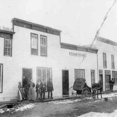 2. Evans House with people and horse and buggy.: 8.5"x11" close-up print and Digital