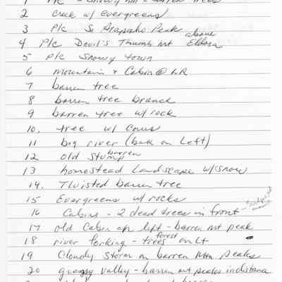 Page 1 of handwritten inventory