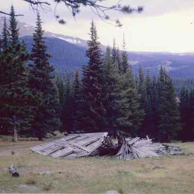 4. Todd House collapsed, most likely 1960s: 8"x10" color print from slide donated by Lorraine Todd. Print donated by Tom Hendricks.