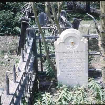 Caribou cemetery Mary Webster gravestone