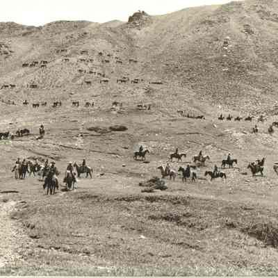 36.: Looking east toward Arapaho Pass from Arapaho Basin. 18 July 1955. 3R Trek.