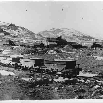 Ore cars on tracks