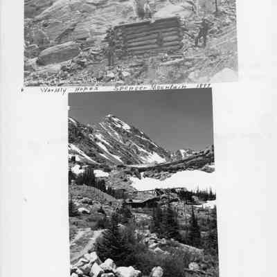 Page 4: Top photo: Worldly Hopes, Spencer Mountain 1897. Bottom photo: Albion Camp 1861.