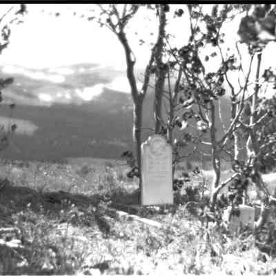 4. Grave at Caribou, Baldy: 4"x5" print and 4"x5" negative, #222 in Kemp Collection blue binder