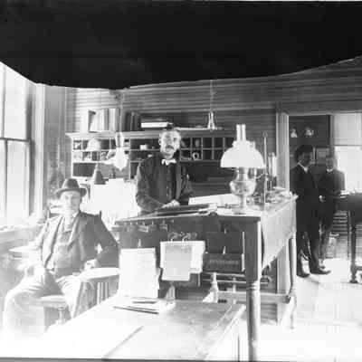 5. Cook Mine office interior and personnel: 4"x5" negative