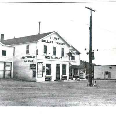 9. Silver Dollar Tavern, Restaurant: Dicks Corner Service Station, gas pumps, truck, Piggly Wiggly
