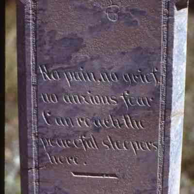 7. Headstone, Gold Hill cemetery, Sept. 1979: color slide