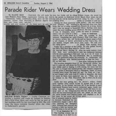 Goldie Cameron newspaper article