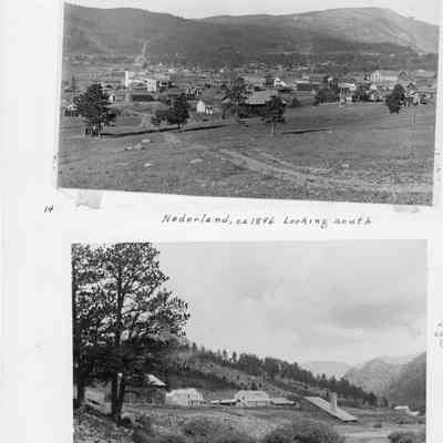 Page 8: Top photo: Nederland, c1896, looking south. See also 2024.10.61.
Bottom photo: Rollinsville, Colo 1897. Negative located in 2024.10.28.