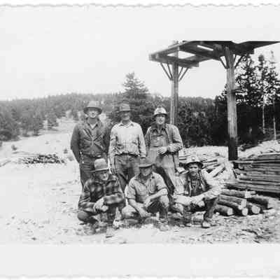 9. The mine crew: 5"x3.25" black and white photo