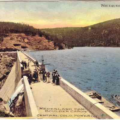 12. Nederland Dam, Boulder Canon, Central Colo. Power Co.: People on the dam