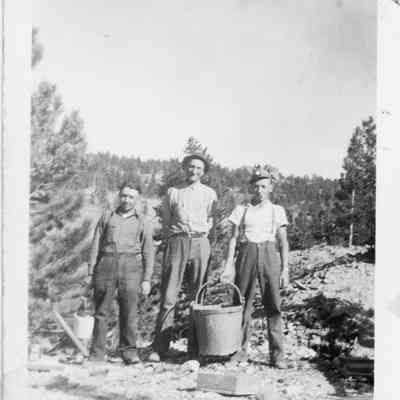 3. Billy, Slim, and Virgil: 2.5"x3.5" black and white photo
