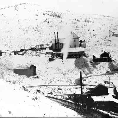 3. Blackhawk, Central City stamp mills c1869: 4"x5" negative