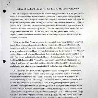 History_Juilliard Lodge # 460