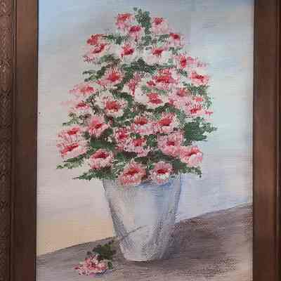 Framed Picture: A vase of flowers