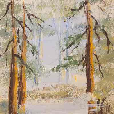 4 x 6 Notecard: Wooded scene